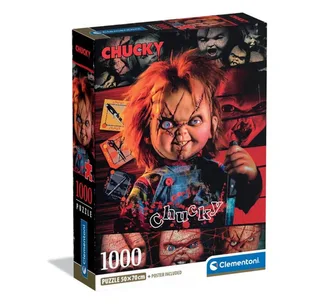 Puzzel - 1000 Stukjes - Chucky - Horror thema - Met poster - Puzzel Voor Volwassenen from Clementoni, Multicolour edition – box 3 of 3