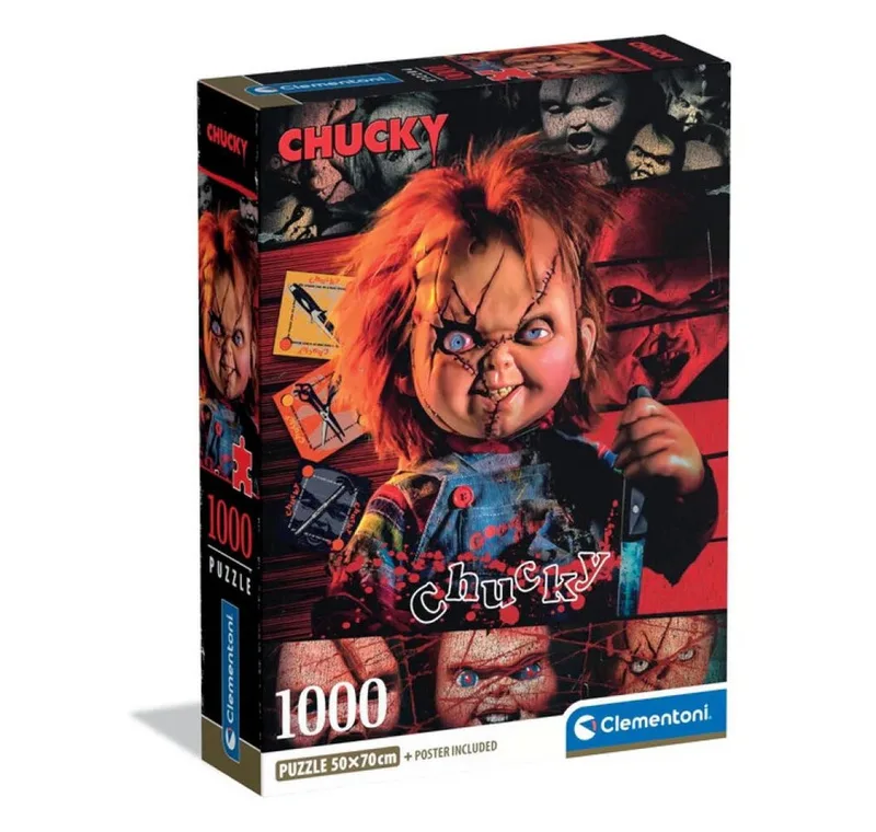 Puzzel - 1000 Stukjes - Chucky - Horror thema - Met poster - Puzzel Voor Volwassenen from Clementoni, Multicolour edition – box 3 of 3