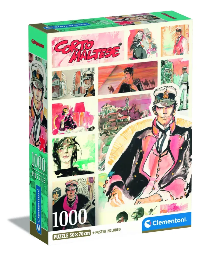le Puzzle européen Made in Italie Puzzle Corto Maltese - 1000 pièces de Clementoni, édition Multicolore – boîte 2 sur 2