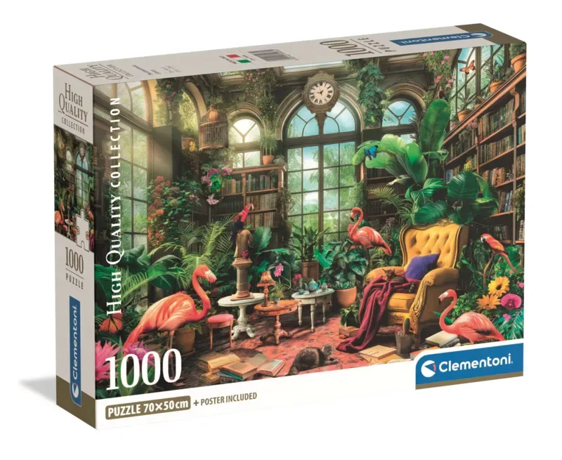 Puzzel - 1000 Stukjes - De Kas Bibliotheek - Puzzel Voor Volwassenen - High Quality Collection van Clementoni, editie Meerkleurig – doos 2 van 2