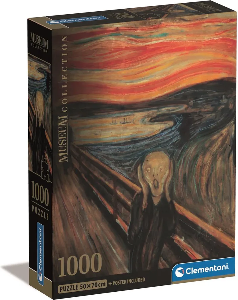 Puzzel - 1000 Stukjes - De Schreeuw van Munch - Puzzel Voor Volwassenen en Kinderen Vanaf 14 Jaar de Clementoni, édition Multicolore – boîte