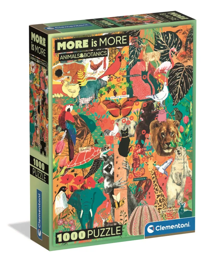 le Puzzle européen Made in Italie Puzzle Plus C'Est Plus - Animaux & Botanique - 1000 pièces de Clementoni, édition Multicolore – boîte 2 sur 2
