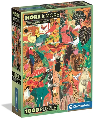 le Puzzle européen Made in Italie Puzzle Plus C'Est Plus - Animaux & Botanique - 1000 pièces de Clementoni, édition Multicolore – boîte 1 sur 2