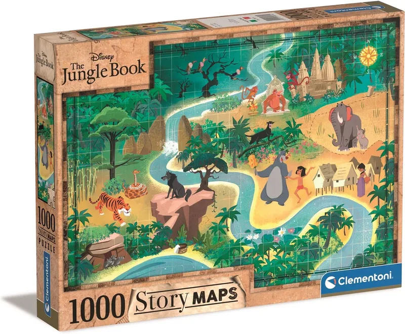 Puzzel - 1000 Stukjes - Disney Jungle Boek van Clementoni, editie Multi kleur – doos