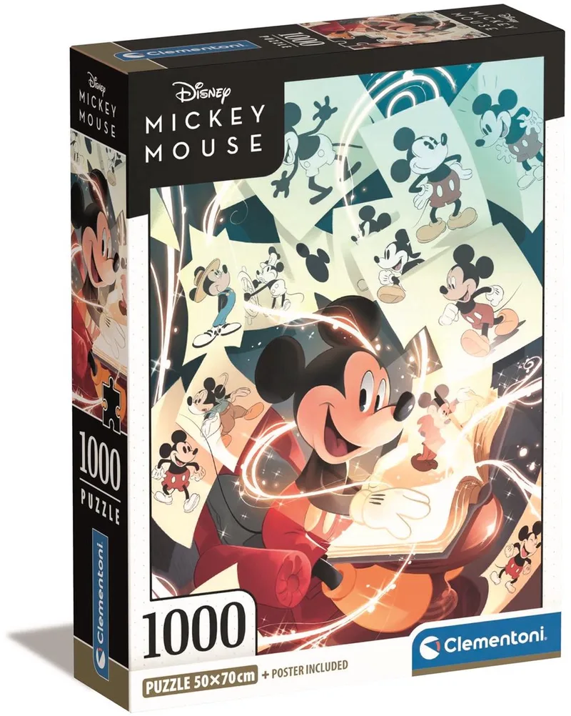 Puzzel - 1000 stukjes - Disney Mickey Mouse - Tekenaar - met poster - vanaf 14 jaar van Clementoni, editie Meerkleurig – doos 1 van 2
