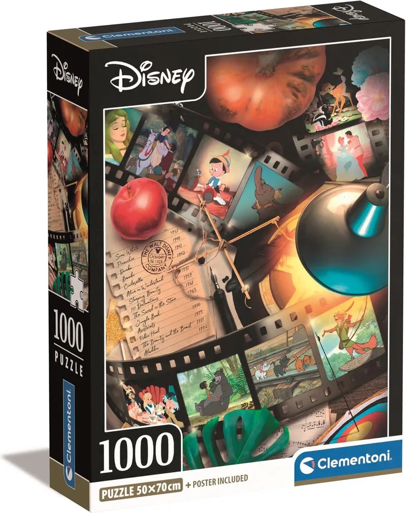 Puzzel - 1000 Stukjes - Disney Movie Classics - met poster - vanaf 14 jaar von Clementoni, Ausgabe Mehrfarbig – Schachtel
