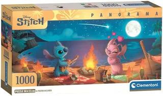 Puzzel - 1000 Stukjes - Disney Stitch Panorama - Compact Box from Clementoni, Multicolour edition – box 1 of 2