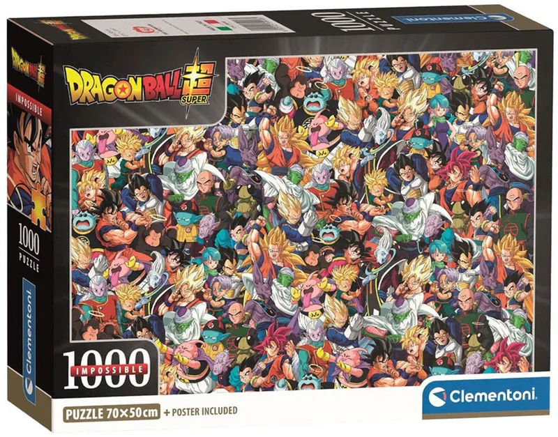 Puzzel - 1000 stukjes - Dragon Ball Super - Impossible - met poster - vanaf 14 jaar van Clementoni, editie Meerkleurig – doos 1 van 2