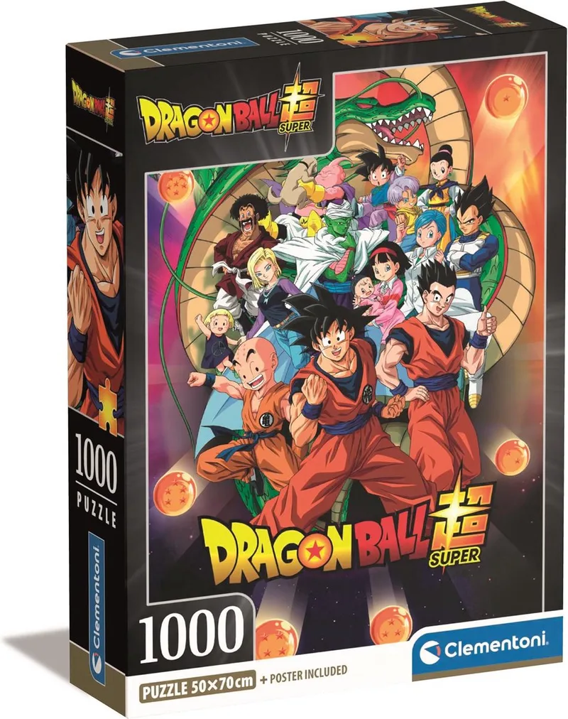 Puzzel - 1000 stukjes - Dragon Ball Super - met poster - Portrait - vanaf 14 jaar van Clementoni, editie Multi kleur – doos 1 van 2