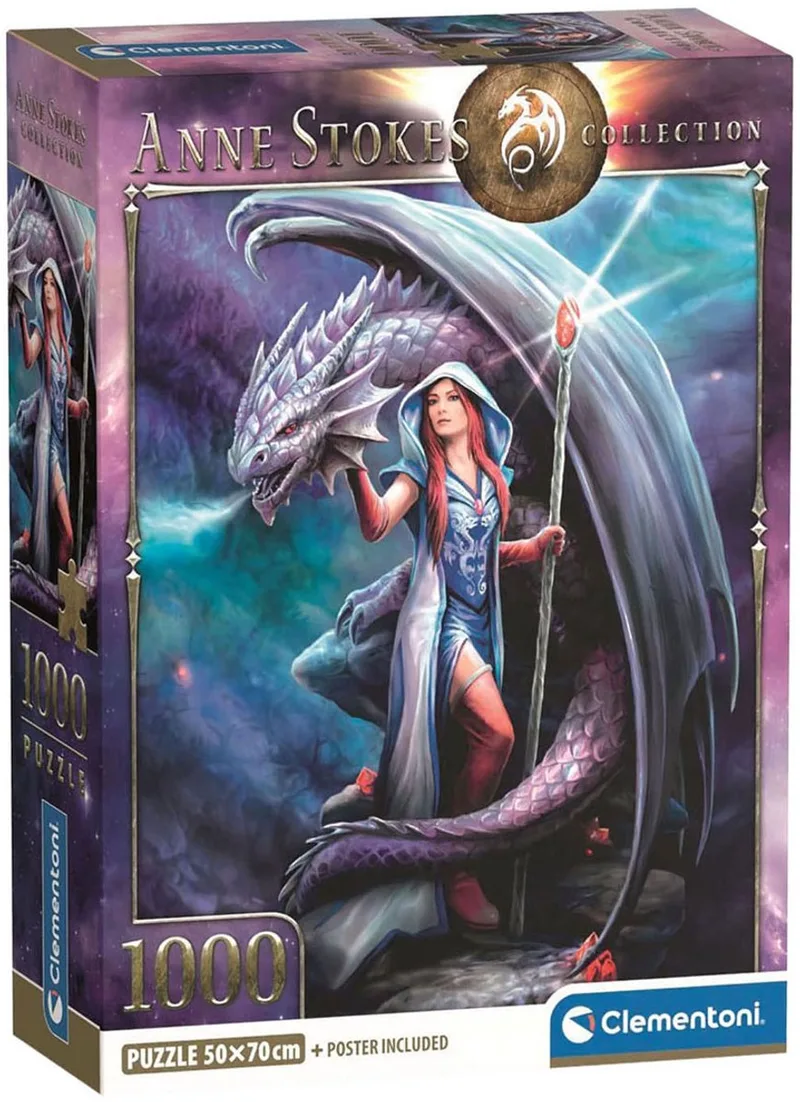 Puzzel - 1000 Stukjes - Dragon Mage (Anne Stokes) - Puzzel Voor Volwassenen van Clementoni, editie Meerkleurig – doos