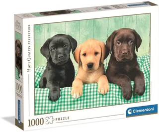 Puzzel - 1000 Stukjes - Drie Labradors - Puzzel Voor Volwassenen - High Quality Collection van Clementoni, editie Multi kleur – doos 1 van 2