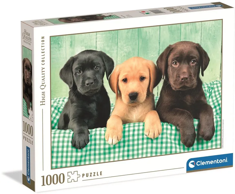 Puzzel - 1000 Stukjes - Drie Labradors - Puzzel Voor Volwassenen - High Quality Collection van Clementoni, editie Multi kleur – doos 1 van 2