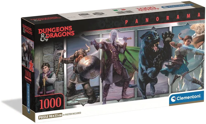 Puzzel - 1000 Stukjes - Dungeons & Dragons Panorama - Puzzel Voor Volwassenen van Clementoni, editie Meerkleurig – doos