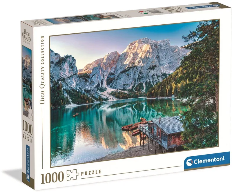 Puzzel - 1000 Stukjes - Emerald Lake Braies - Puzzel Voor Volwassenen - High Quality Collection van Clementoni, editie Meerkleurig – doos