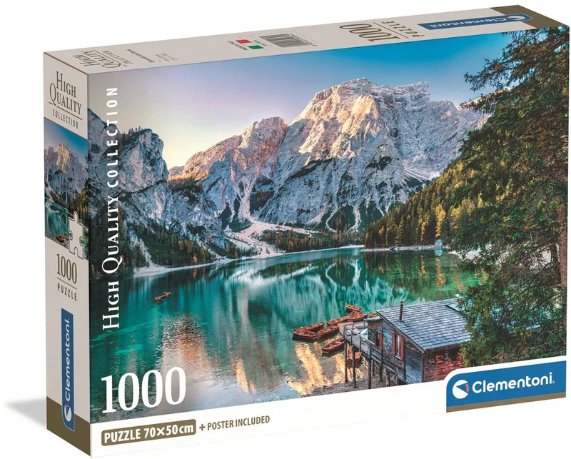Puzzel - 1000 Stukjes - Emerald Lake Braies - Puzzel Voor Volwassenen - High Quality Collection from Clementoni, Multicolour edition – box 1 of 2