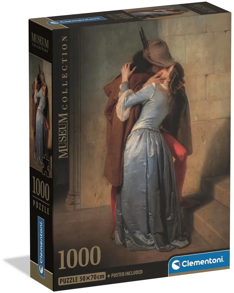 Puzzel - 1000 Stukjes - Het Kusje van Hayez - Puzzel Voor Volwassenen - High Quality Collection from Clementoni, Multicolour edition – box