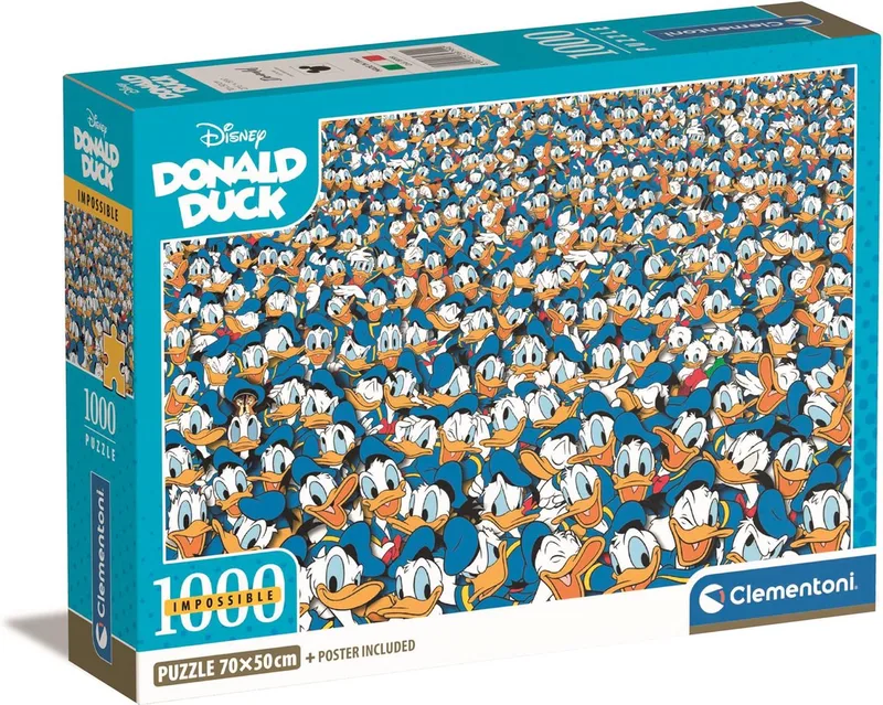 Puzzel - 1000 Stukjes - Impossible Donald Duck Compact - Vanaf 14 jaar from Clementoni, Multicolour edition – box