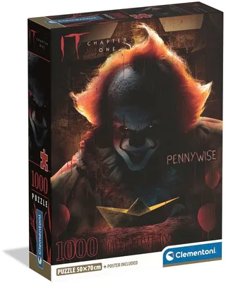 Puzzel - 1000 Stukjes - IT (Pennywise) - Horror thema - Met poster - Puzzel Voor Volwassenen van Clementoni, editie Meerkleurig – doos 1 van 3