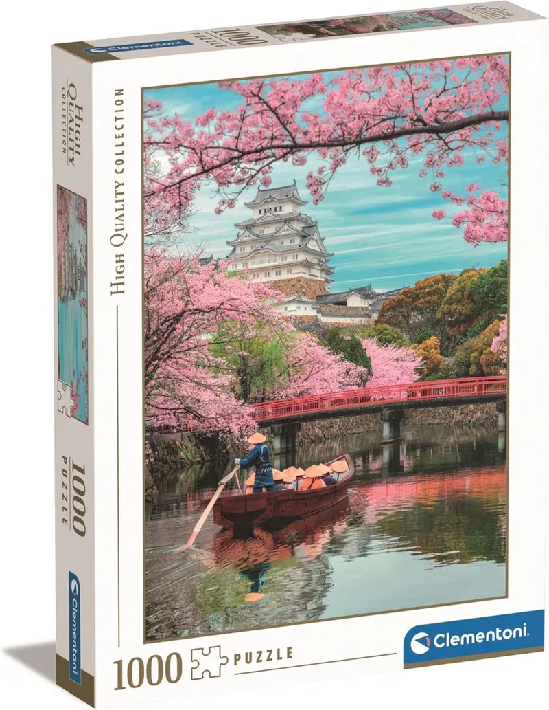 Puzzel - 1000 Stukjes - Kasteel Himeji in de Lente - Puzzel Voor Volwassenen - High Quality Collection van Clementoni, editie Multi kleur – doos
