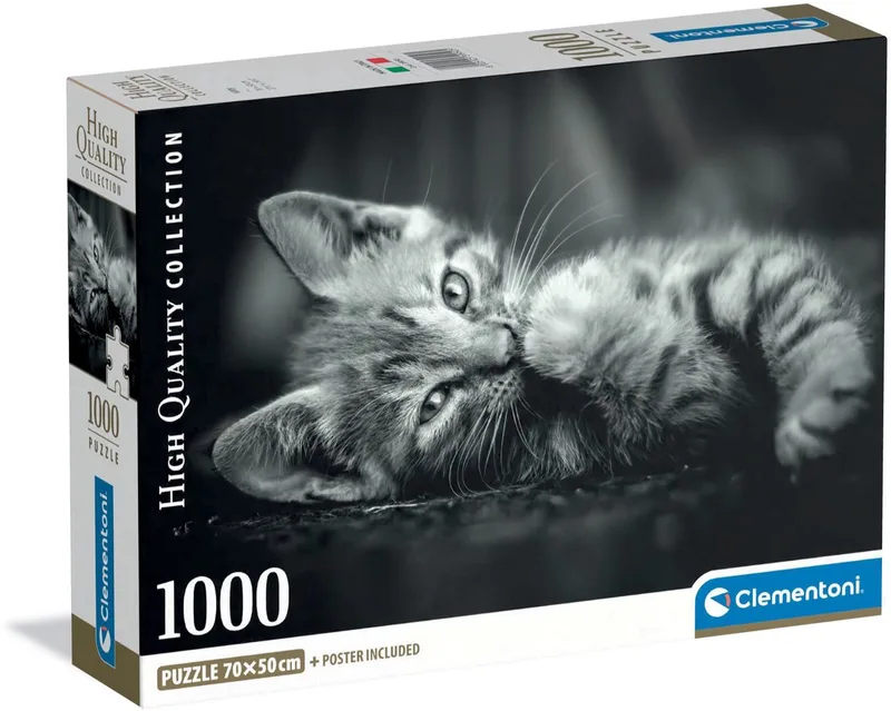 Puzzel - 1000 Stukjes - Kitty Compact Box - High Quality Collection van Clementoni, editie Meerkleurig – doos