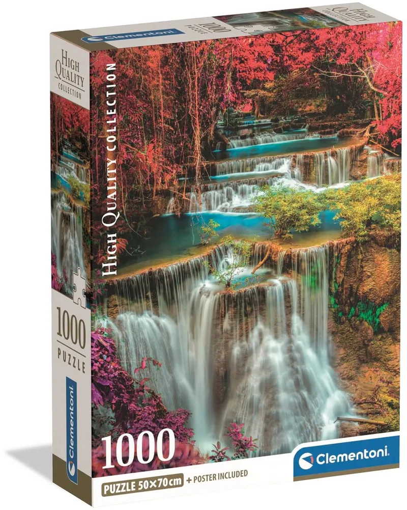 Puzzel - 1000 Stukjes - Kleurrijke Thaise Watervallen - Puzzel Voor Volwassenen - High Quality Collection van Clementoni, editie Meerkleurig – doos 1 van 2