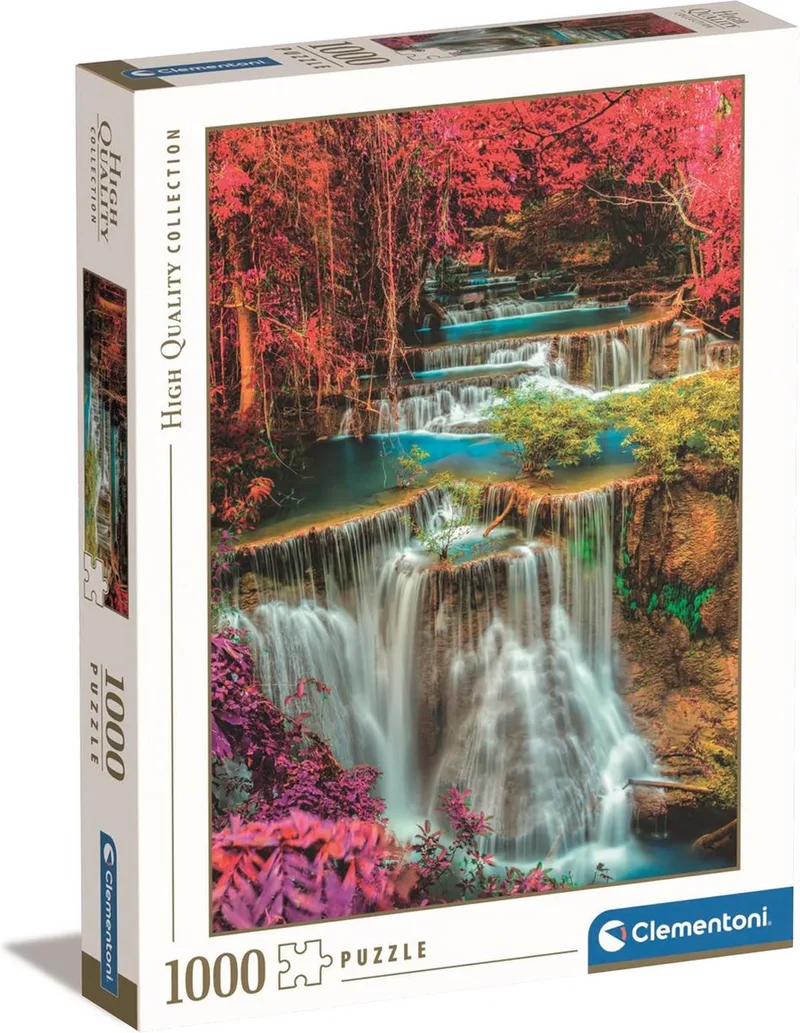 Puzzel - 1000 Stukjes - Kleurvolle Thaise Watervallen - Puzzel Voor Volwassenen - High Quality Collection from Clementoni, Multi kleur edition – box