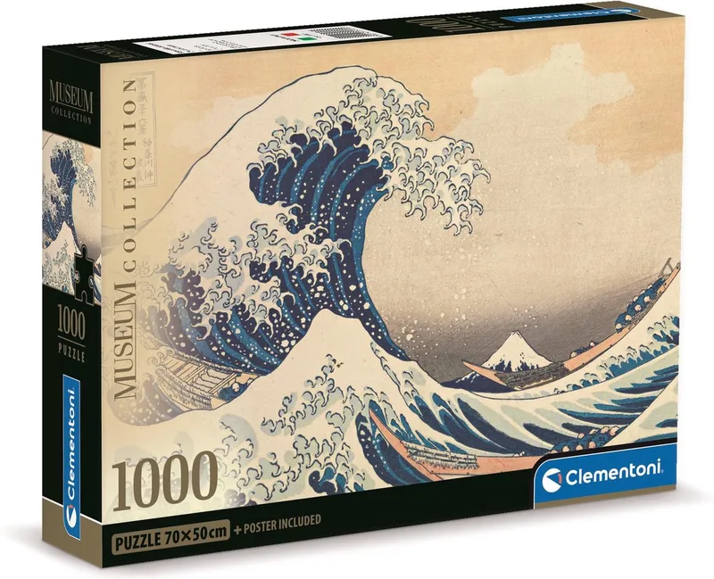 Puzzel - 1000 Stukjes - La Grande Onda van Hokusai - Puzzel Voor Volwassenen van Clementoni, editie Meerkleurig – doos