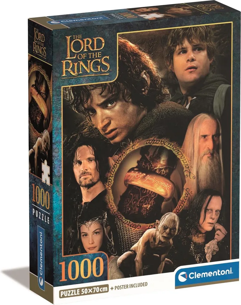 Puzzel - 1000 stukjes - Lord of the rings - met poster - impossible - vanaf 14 jaar van Clementoni, editie Meerkleurig – doos
