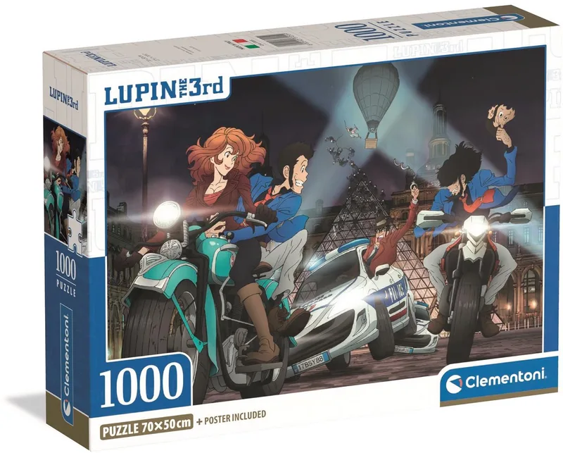 Puzzel - 1000 Stukjes - Lupin III - Compact Box - Puzzel Voor Volwassenen van Clementoni, editie Meerkleurig – doos