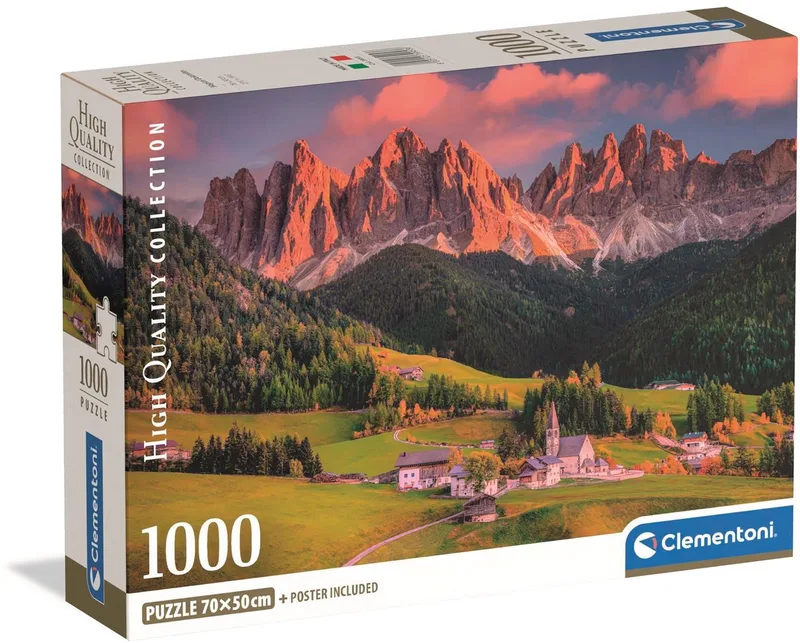 Puzzel - 1000 Stukjes - Magische Dolomieten - Puzzel Voor Volwassenen - High Quality Collection from Clementoni, Multicolour edition – box