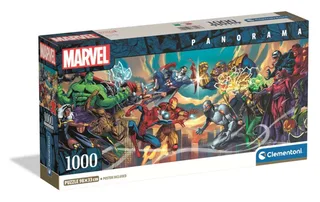 Puzzel - 1000 Stukjes - Marvel Heroes vs Villains - Panorama Formaat - Compact Box von Clementoni, Ausgabe Mehrfarbig – Schachtel 2 von 2