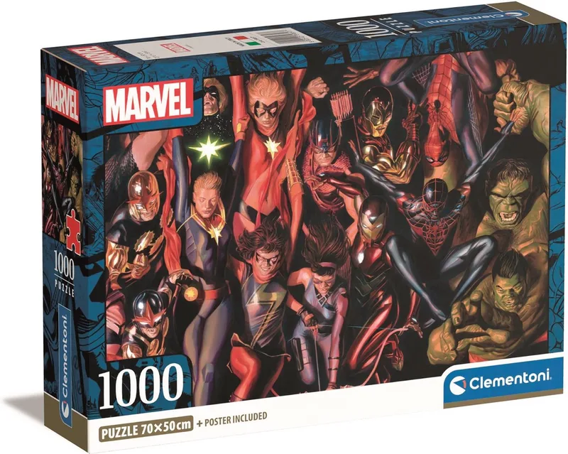 Puzzel - 1000 Stukjes - Marvel - Met poster van Clementoni, editie Meerkleurig – doos