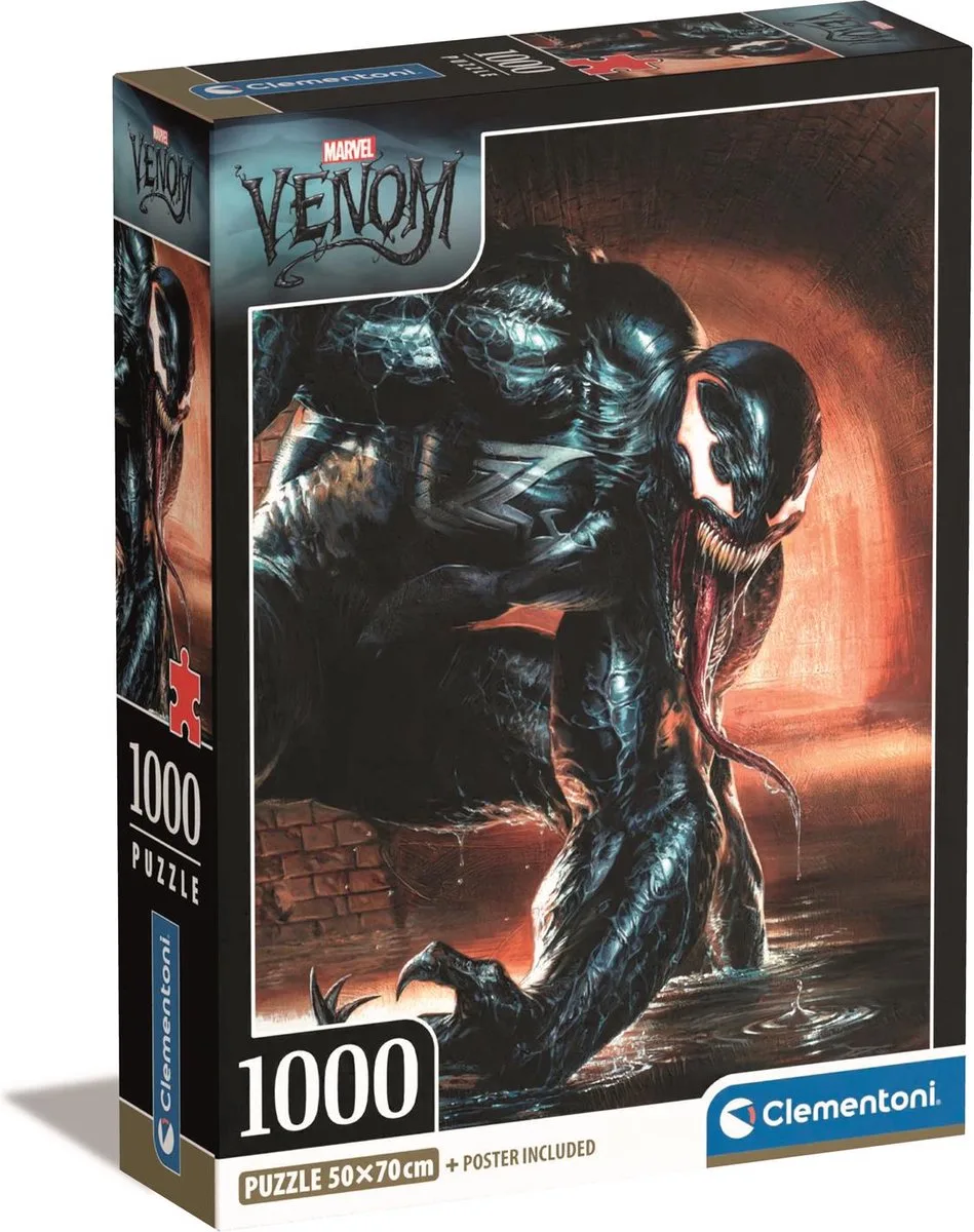 Puzzel - 1000 Stukjes - Marvel Venom - High Quality Collection från Clementoni, utgåva Flerfärgad – kartong