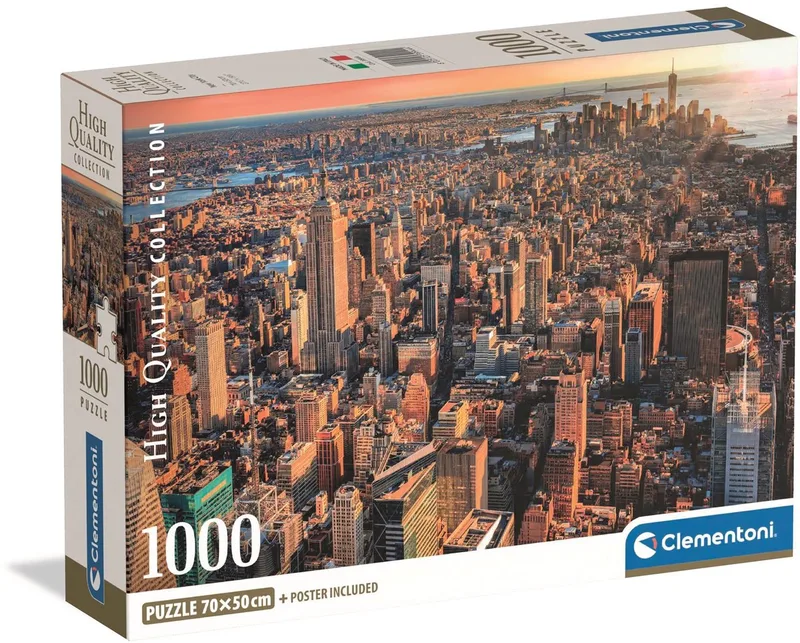 Puzzel - 1000 Stukjes - New York City - Puzzel Voor Volwassenen - High Quality Collection van Clementoni, editie Meerkleurig – doos 1 van 2