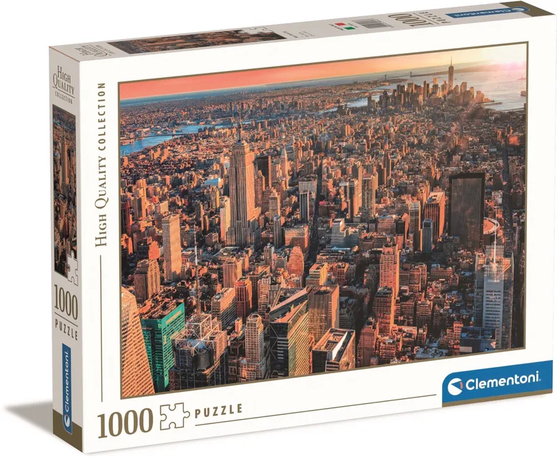 Puzzel - 1000 Stukjes - New York City Sunset - Puzzel Voor Volwassenen - High Quality Collection van Clementoni, editie Multi kleur – doos