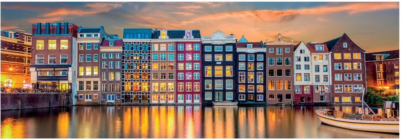 Puzzel - 1000 Stukjes - Panorama Amsterdam - Puzzel Voor Volwassenen - High Quality Collection de Clementoni, édition Multicolore – boîte