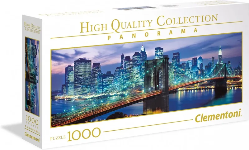 Puzzel - 1000 Stukjes - Panorama New York Brooklyn Bridge - Puzzel Voor Volwassenen de Clementoni, édition Multi kleur – boîte