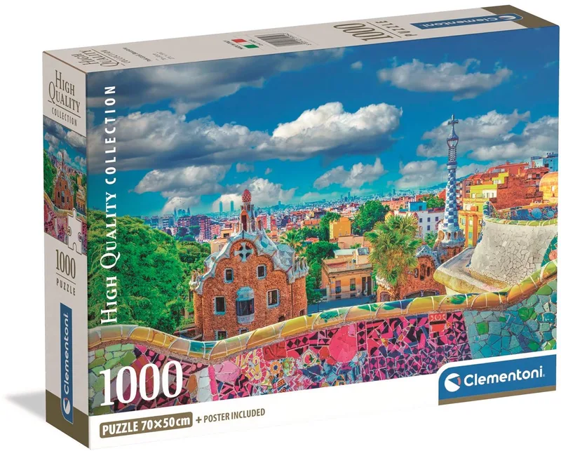 Puzzel - 1000 Stukjes - Park Güell, Barcelona - Puzzel Voor Volwassenen - High Quality Collection von Clementoni, Ausgabe Mehrfarbig – Schachtel