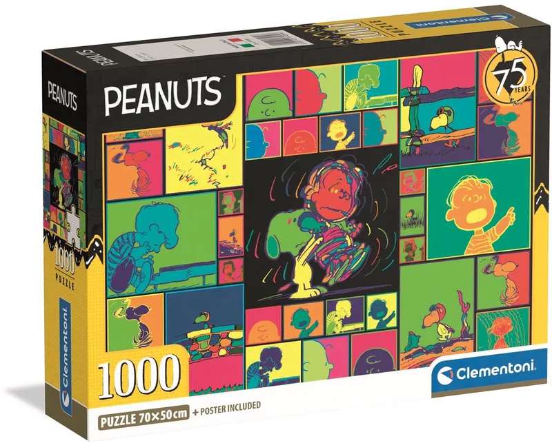 Puzzel - 1000 Stukjes - Peanuts 2025 Compact Box van Clementoni, editie Meerkleurig – doos