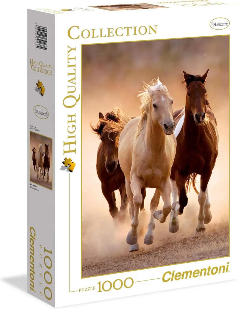 Puzzel - 1000 Stukjes - Rennende Paarden - Puzzel Voor Volwassenen - High Quality Collection de Clementoni, édition Multi kleur – boîte