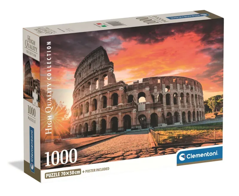 le Puzzle européen Made in Italie Puzzle Coucher De Soleil Romain - 1000 pièces de Clementoni, édition Multicolore – boîte 2 sur 2
