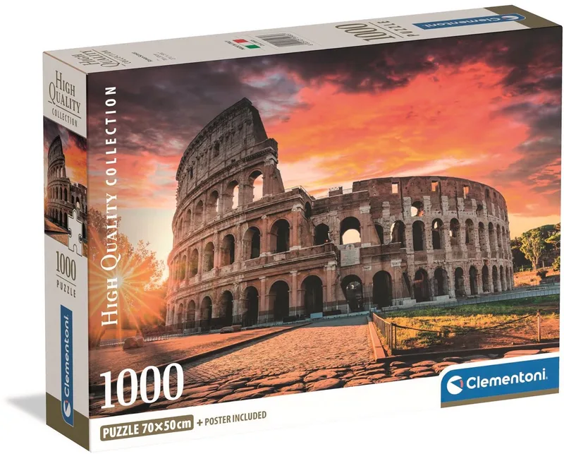 le Puzzle européen Made in Italie Puzzle Coucher De Soleil Romain - 1000 pièces de Clementoni, édition Multicolore – boîte 1 sur 2