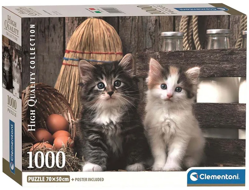 Puzzel - 1000 Stukjes - Schattige Kittens - High Quality Collection de Clementoni, édition Multicolore – boîte