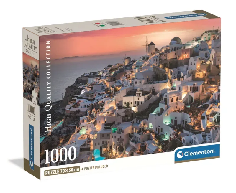 Puzzel - 1000 Stukjes - Shades of Santorini - Puzzel Voor Volwassenen - High Quality Collection de Clementoni, édition Multicolore – boîte 2 sur 2