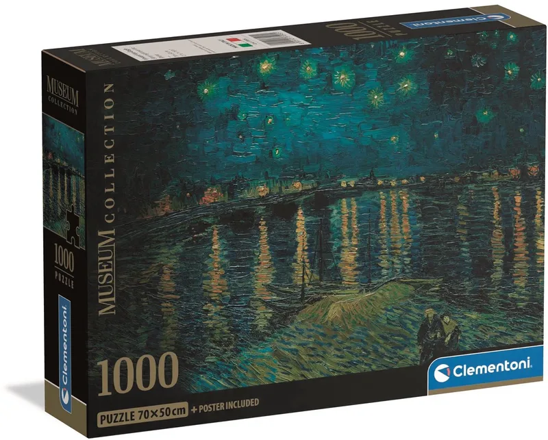 Puzzel - 1000 Stukjes - Sterrennacht van Van Gogh - Puzzel Voor Volwassenen van Clementoni, editie Meerkleurig – doos