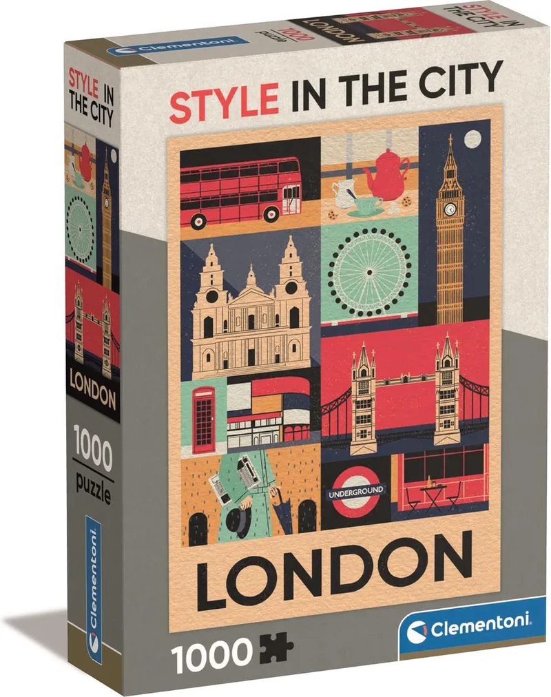 Puzzel - 1000 Stukjes - Style in the City London - Puzzel Voor Volwassenen from Clementoni, Multicolour edition – box 1 of 2