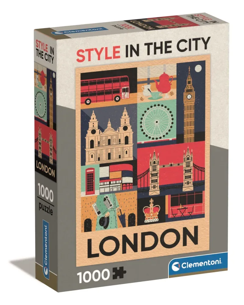 Puzzel - 1000 Stukjes - Style in the City London - Puzzel Voor Volwassenen from Clementoni, Multicolour edition – box 2 of 2