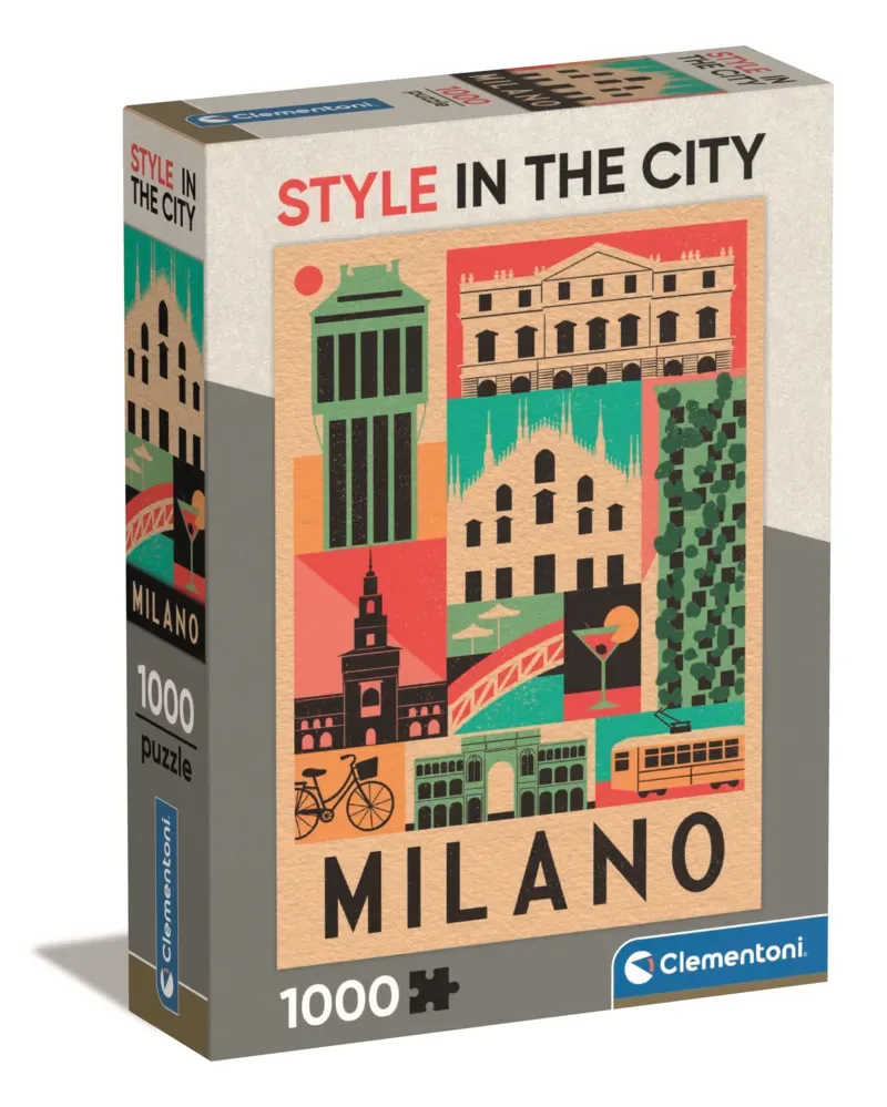 Puzzel - 1000 Stukjes - Style in the City Milano - Puzzel Voor Volwassenen van Clementoni, editie Meerkleurig – doos 2 van 2