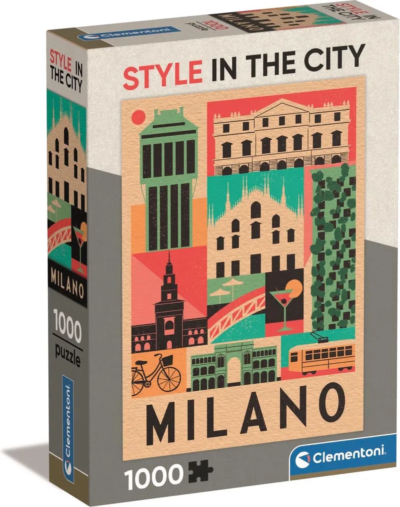 Puzzel - 1000 Stukjes - Style in the City Milano - Puzzel Voor Volwassenen van Clementoni, editie Meerkleurig – doos