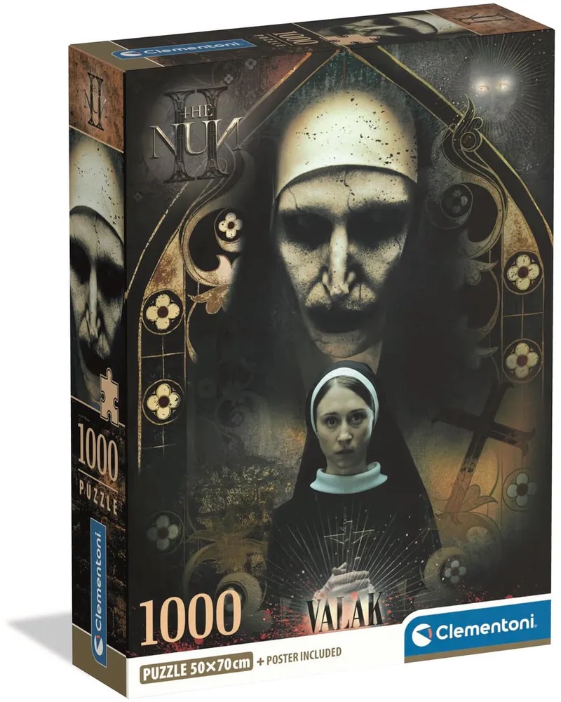 Puzzel - 1000 Stukjes - The Nun - Horror thema - Met poster - Puzzel Voor Volwassenen van Clementoni, editie Meerkleurig – doos